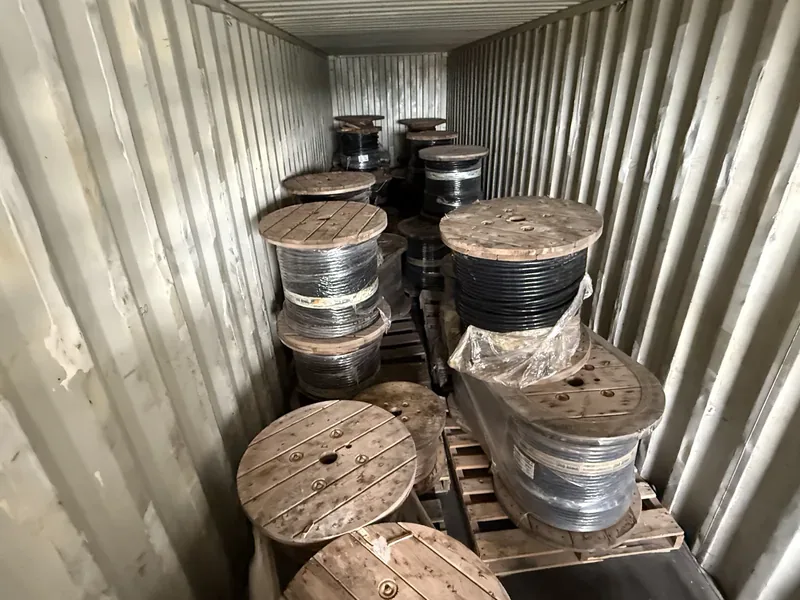 Cable reels loaded in a shipping container — Appleton, WI