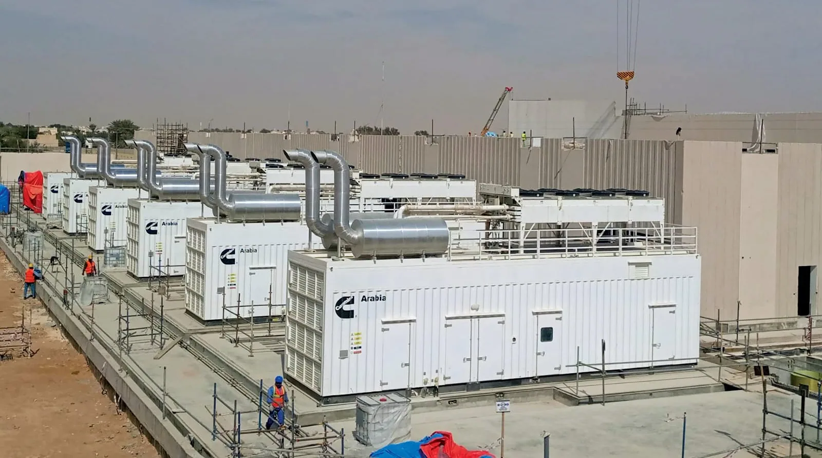 Row of Cummins standby generator sets at a job site — Cincinnati, OH