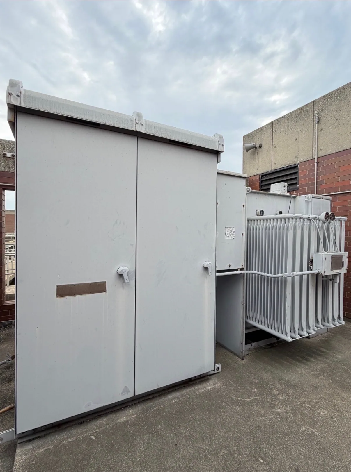 Outdoor substation enclosure with transformer radiators — Flint, MI