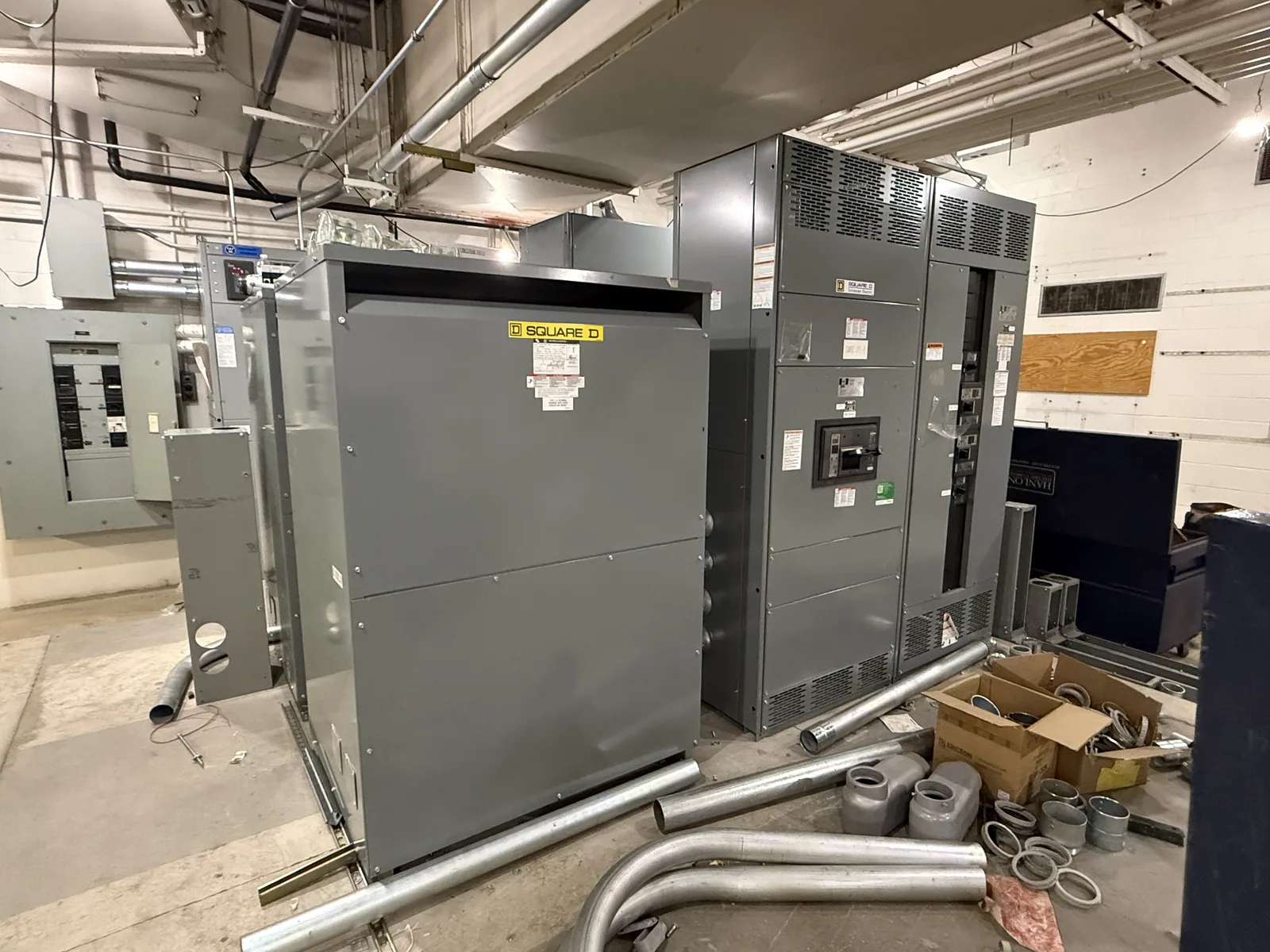 Switchgear and transformer installed in a plant electrical room — Milwaukee, WI