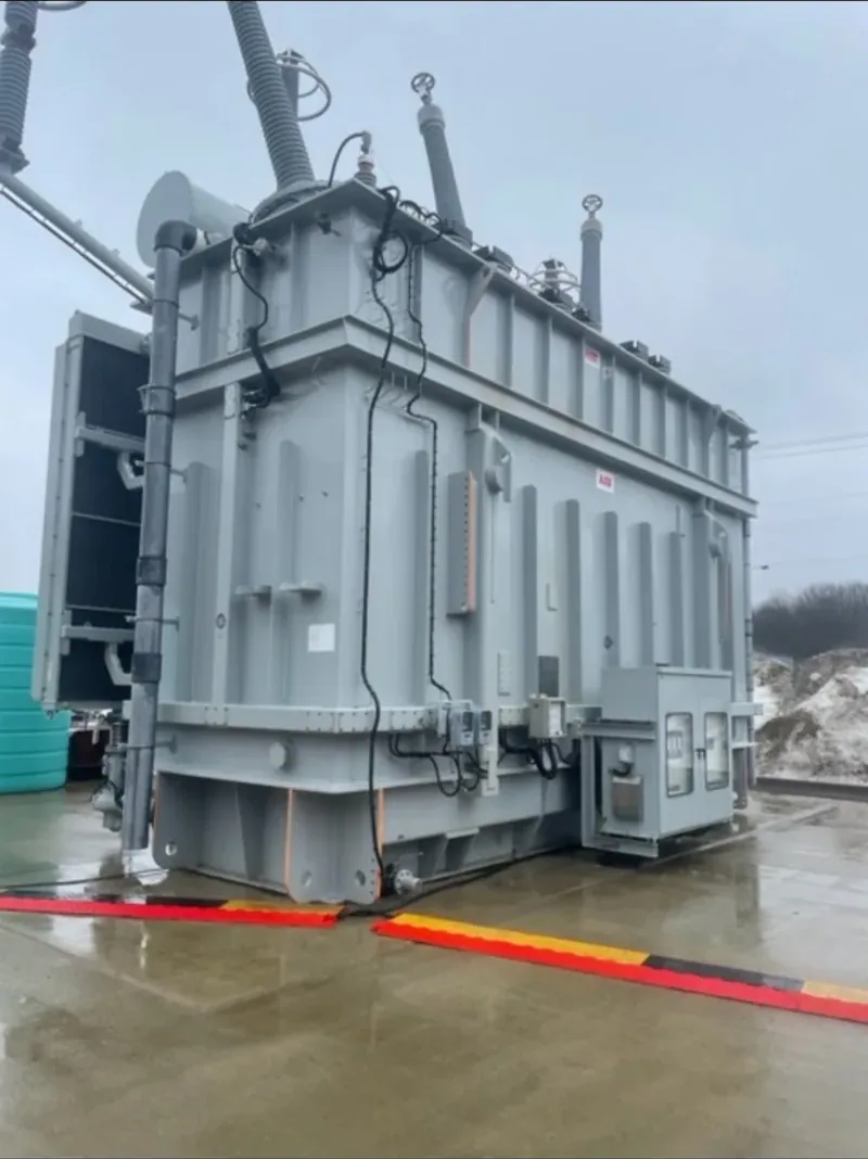 Large oil-filled power transformer inside a plant — Detroit, MI