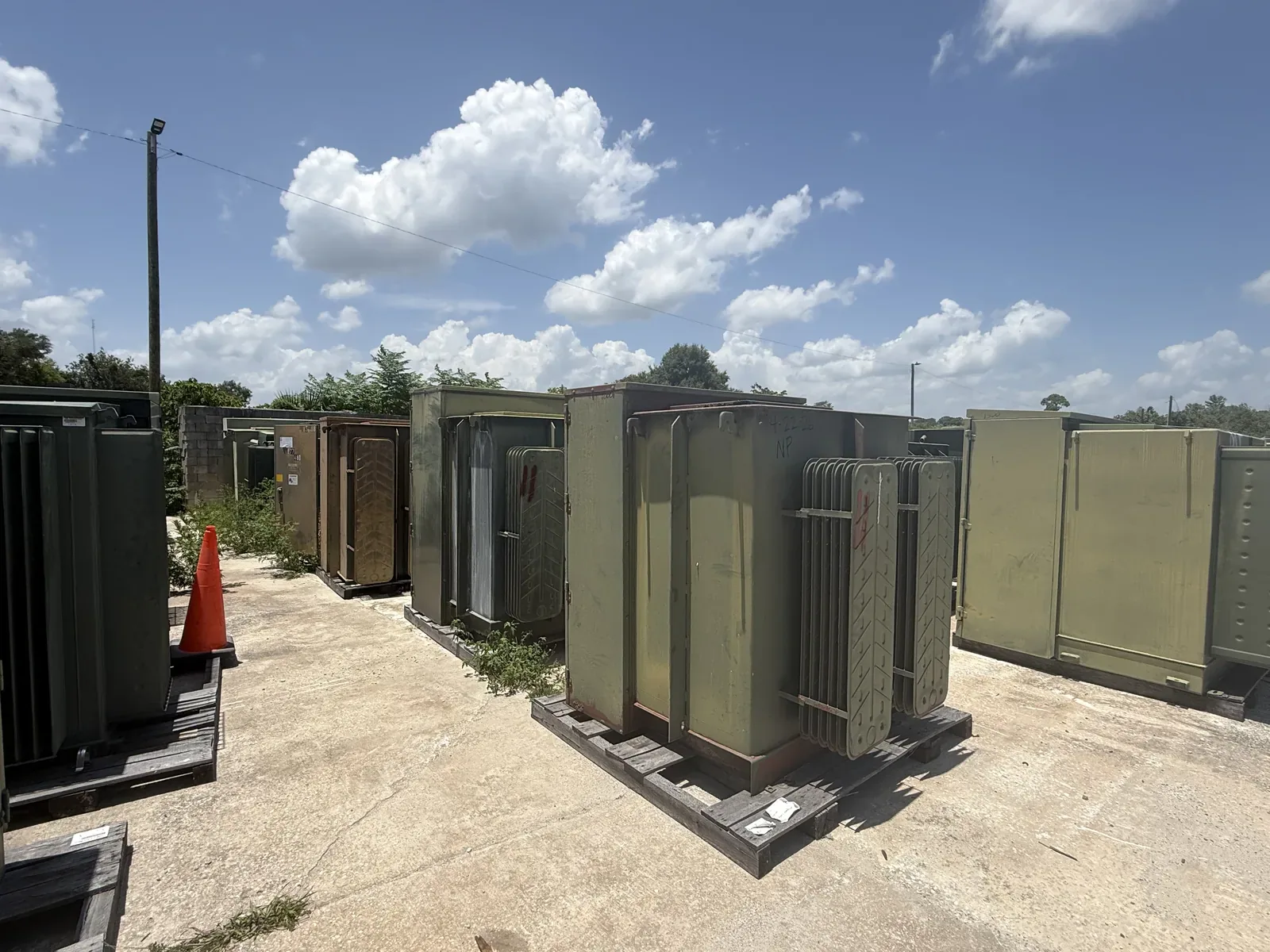 Electrical cabinets stored in an equipment yard — Canton, OH